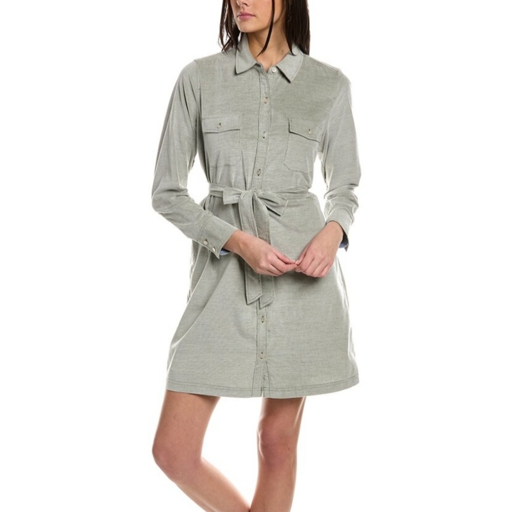 Tommy Bahama Coasta Cord Shirtdress In Sage Green Lightweight Belted Preppy L